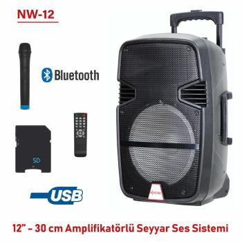 NW12 12 30 CM AMPLİFİKATÖRLÜ SEYYAR SES SİSTEMİ 